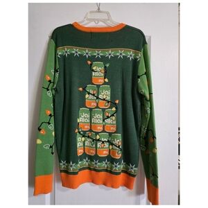 Jai Alai Festive Green and Orange Crewneck Sweater